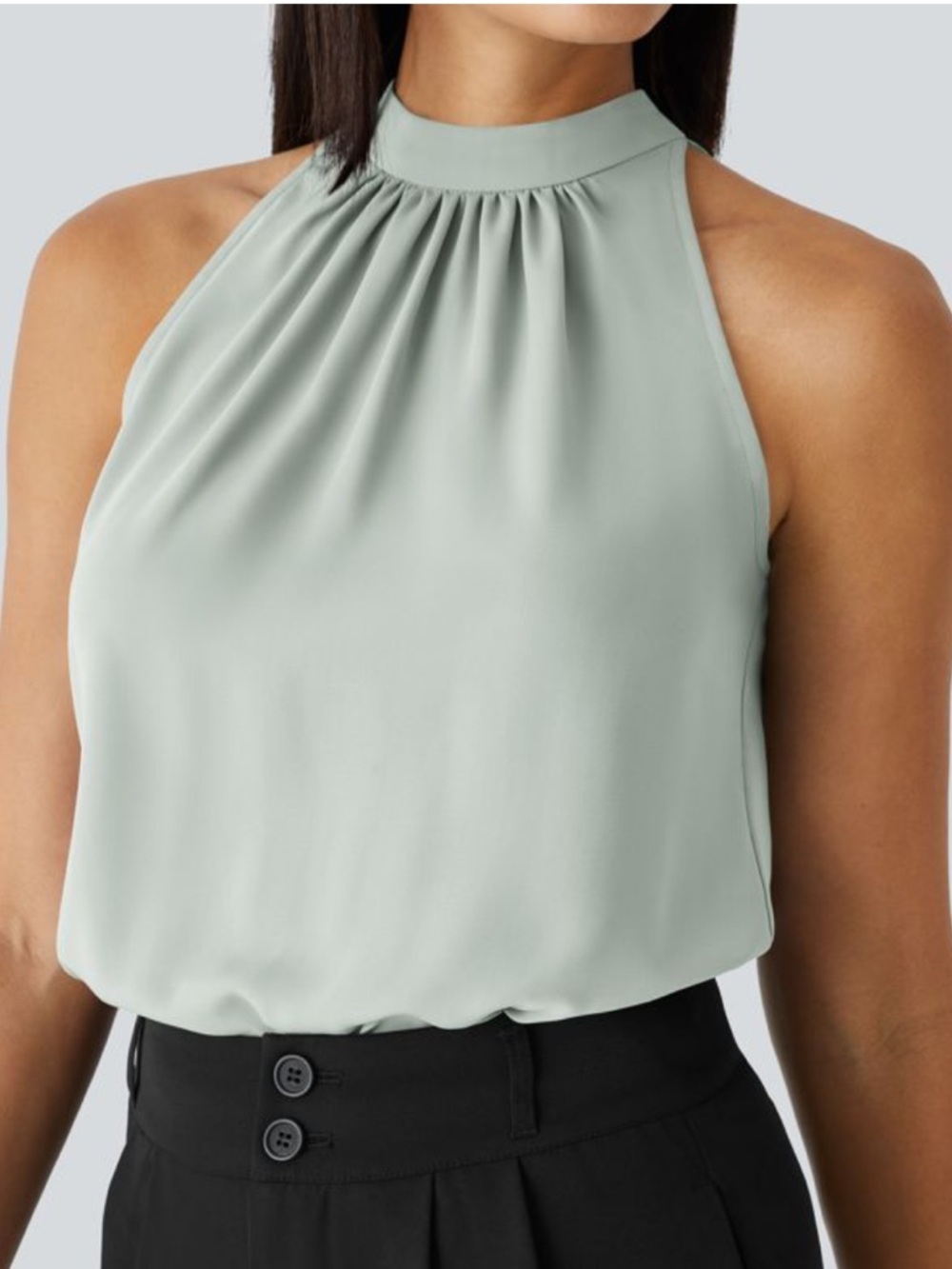HALARA Sleeveless Chiffon Tunic - Sage